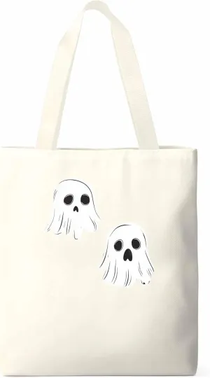 Canvas Tote Bag, Halloween Ghosts Aesthetic Canvas Tote Handbags for Women Shoulder Bag,