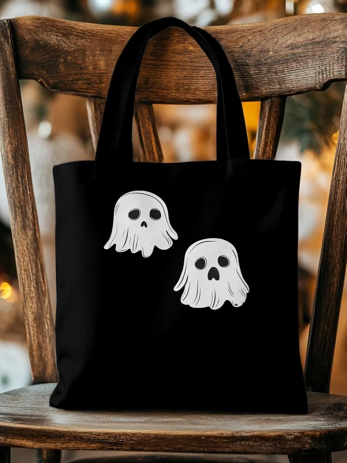 Canvas Tote Bag, Halloween Ghosts Aesthetic Canvas Tote Handbags for Women Shoulder Bag,