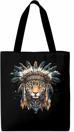 Canvas Tote Bag, Leopard Animals Print Watercolor Aesthetic Canvas Tote Handbags for Women Shoulder Bag