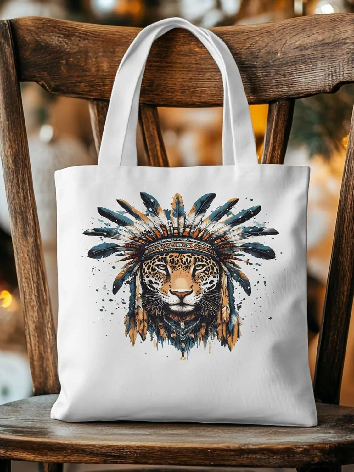 Canvas Tote Bag, Leopard Animals Print Watercolor Aesthetic Canvas Tote Handbags for Women Shoulder Bag