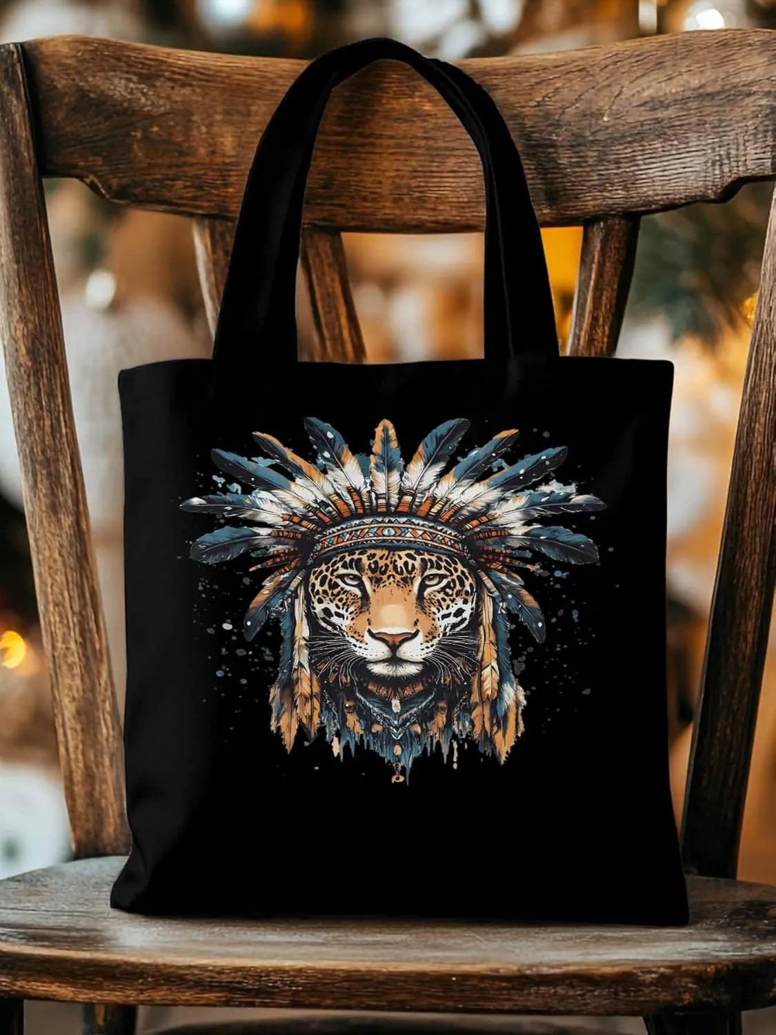 Canvas Tote Bag, Leopard Animals Print Watercolor Aesthetic Canvas Tote Handbags for Women Shoulder Bag