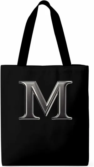 Canvas Tote Bag, Letter M Aesthetic Canvas Tote Handbags for Women Shoulder Bag,