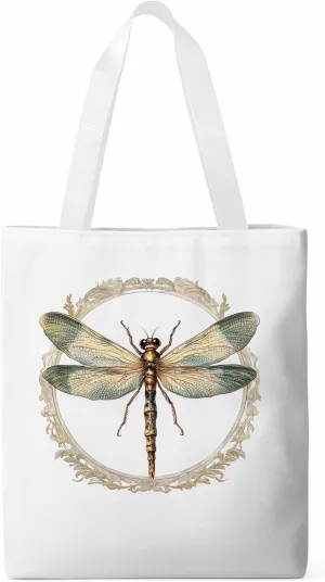 Canvas Tote Bag, Mid Century Dragonfly patterned Canvas Tote Handbags for Women Shoulder Bag,