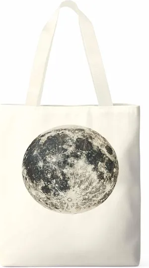 Canvas Tote Bag, Moon Aesthetic Canvas Tote Handbags for Women Shoulder Bag Earth Day