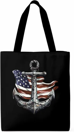 Canvas Tote Bag, Nautical Flag Print Anchor patterned Canvas Tote Handbags for Women Shoulder Bag,