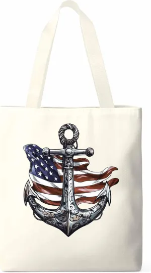 Canvas Tote Bag, Nautical Flag Print Anchor patterned Canvas Tote Handbags for Women Shoulder Bag,