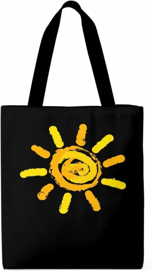 Canvas Tote Bag, Orange Yellow Sun Print patterned Canvas Tote Handbags for Women Shoulder Bag,