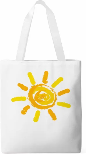 Canvas Tote Bag, Orange Yellow Sun Print patterned Canvas Tote Handbags for Women Shoulder Bag,