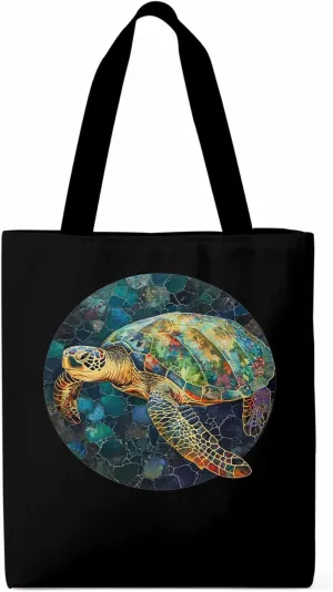 Canvas Tote Bag, Sea Turtle Aesthetic Canvas Tote Handbags for Women Shoulder Bag Anmials Print