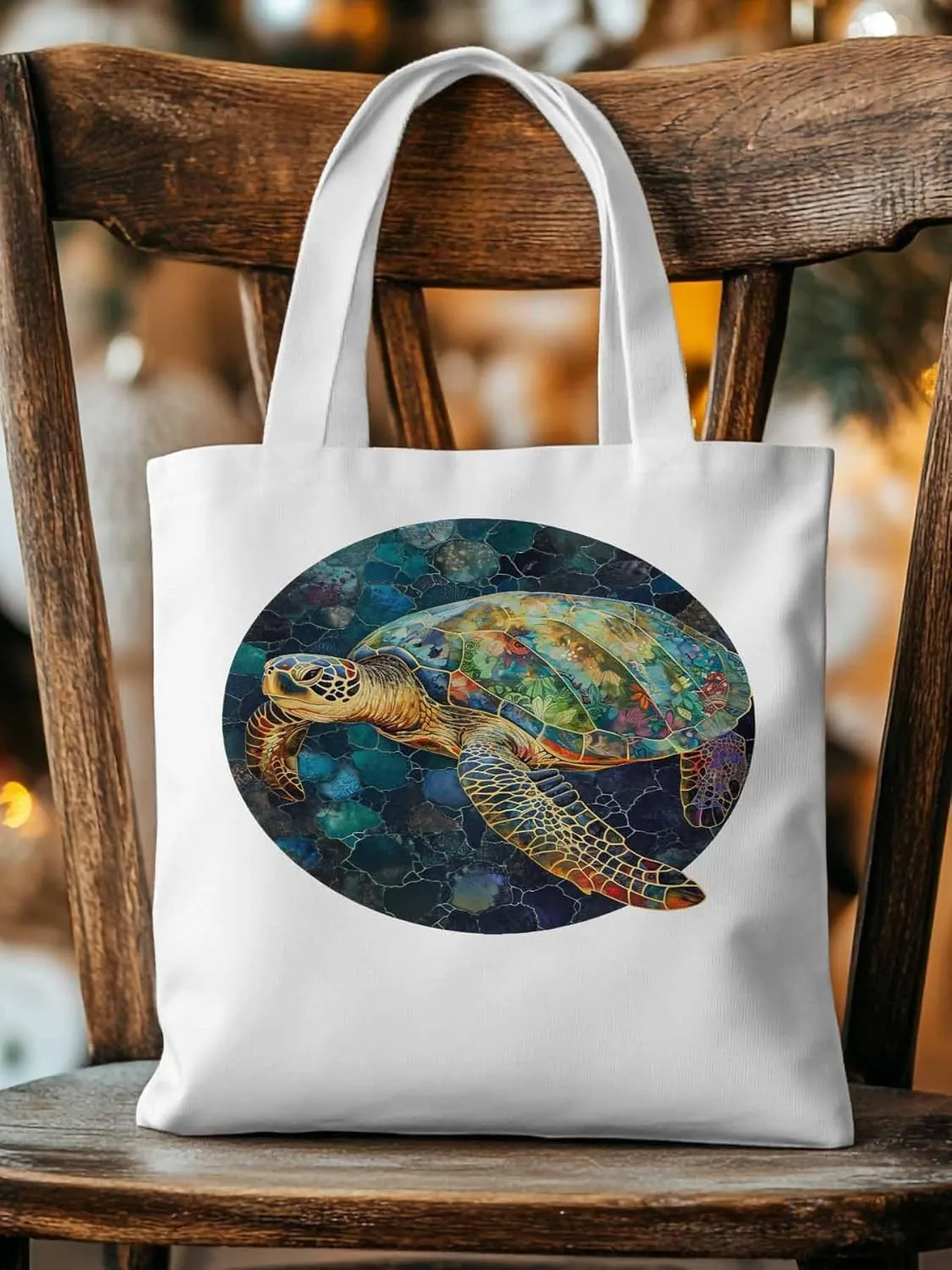 Canvas Tote Bag, Sea Turtle Aesthetic Canvas Tote Handbags for Women Shoulder Bag Anmials Print