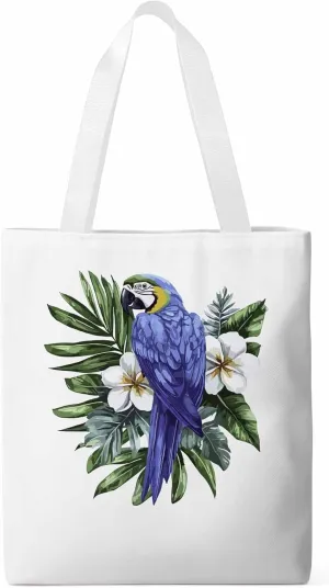 Canvas Tote Bag, Tropical Palm Leaves Parrot Aesthetic Canvas Tote Handbags for Women Shoulder Bag,