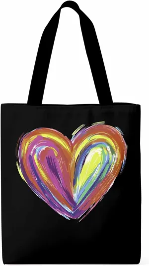 Canvas Tote Bag, Valentine's Day Aesthetic Canvas Tote Handbags for Women Shoulder Bag Abstract Love Heart