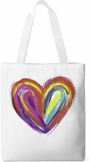 Canvas Tote Bag, Valentine's Day Aesthetic Canvas Tote Handbags for Women Shoulder Bag Abstract Love Heart