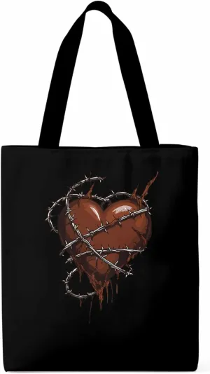 Canvas Tote Bag, Valentine's Day Aesthetic Canvas Tote Handbags for Women Shoulder Bag Love Heart Vintage