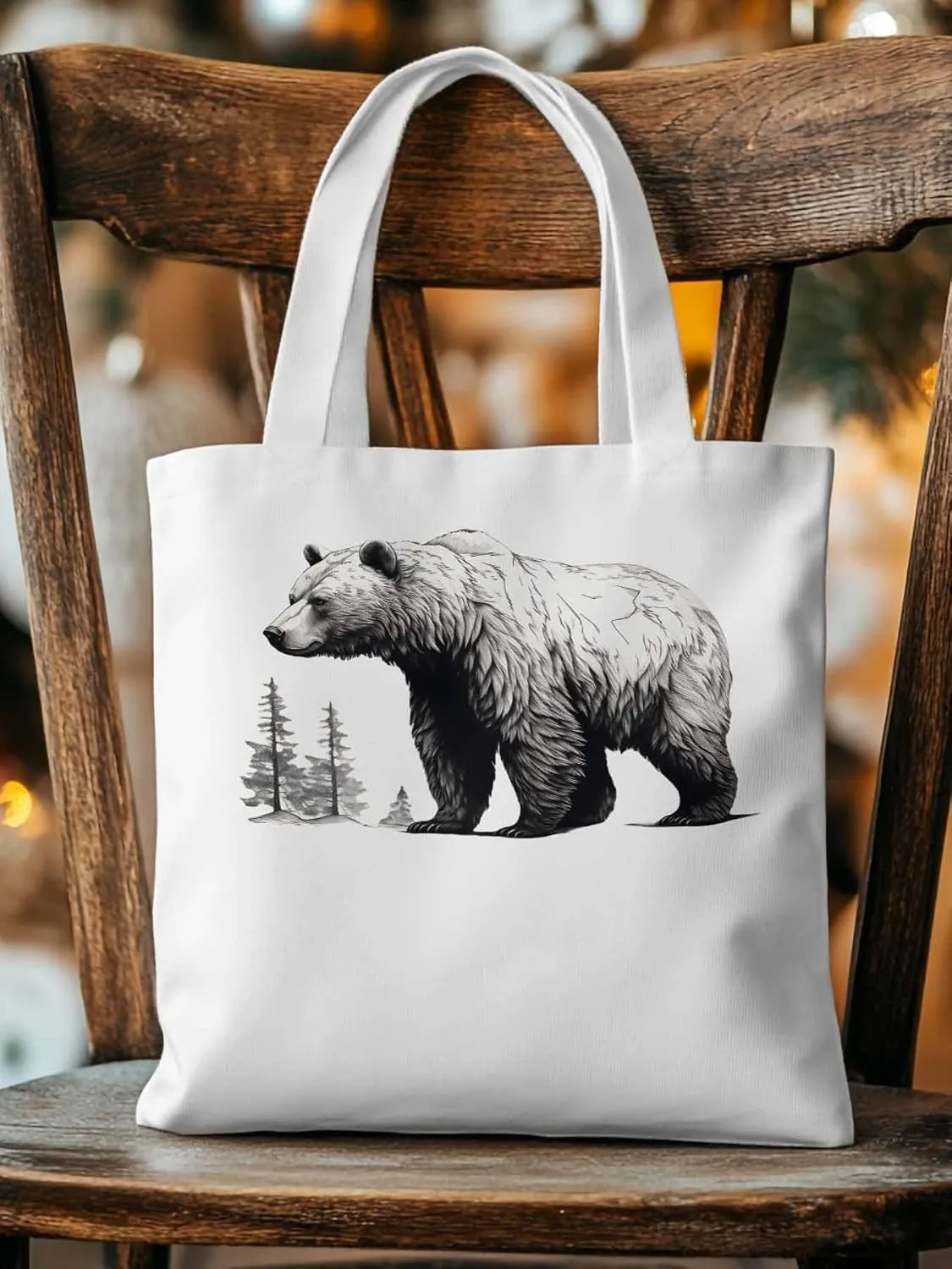 Canvas Tote Bag, Vintage Aesthetic Canvas Tote Handbags for Women Shoulder Bag Retro Animals Tree