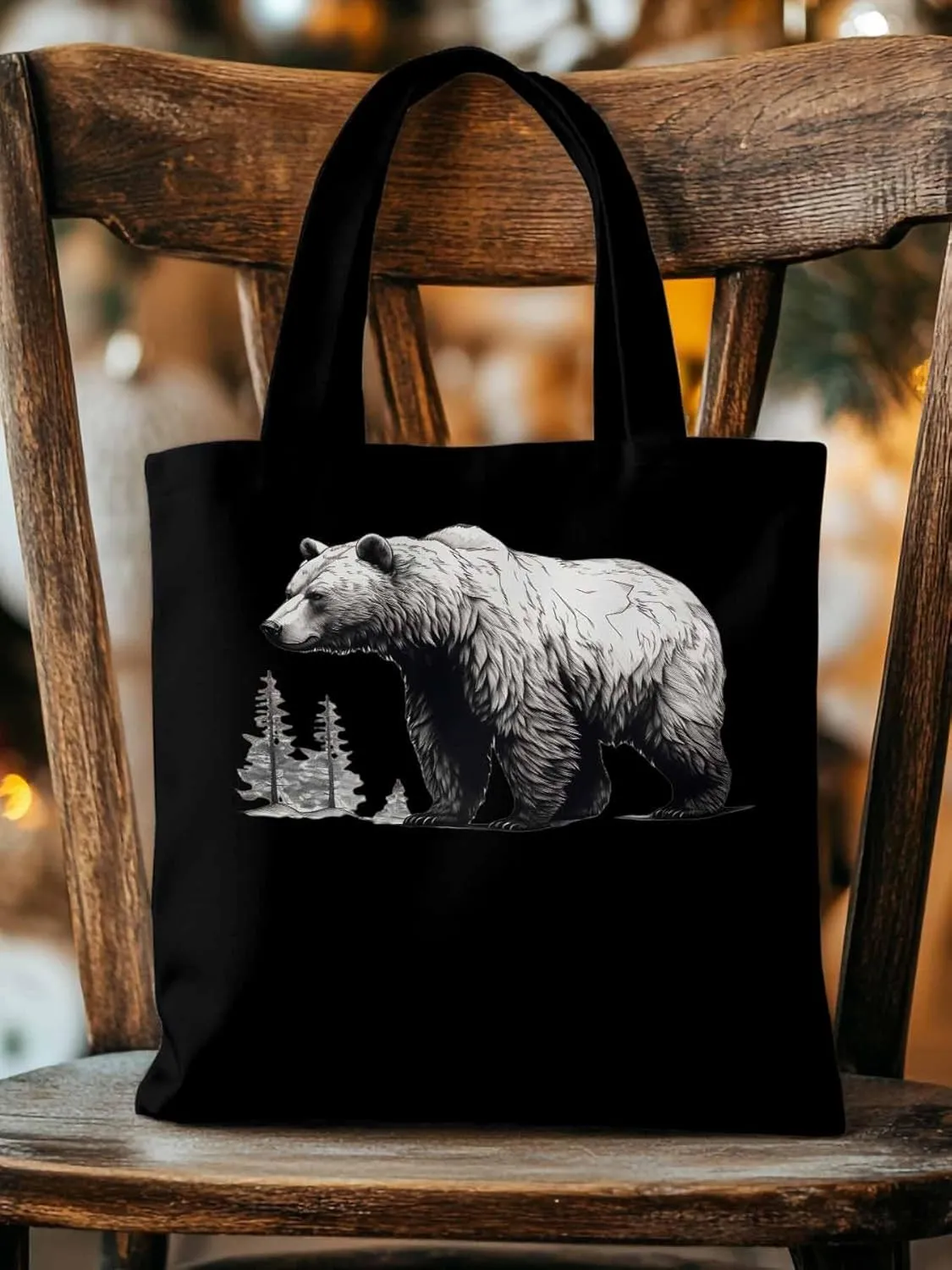 Canvas Tote Bag, Vintage Aesthetic Canvas Tote Handbags for Women Shoulder Bag Retro Animals Tree