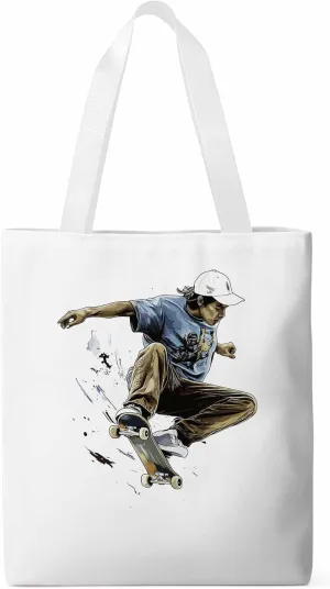 Canvas Tote Bag, Vintage Extreme Sports Skateboard Aesthetic Canvas Tote Handbags for Women Shoulder Bag,