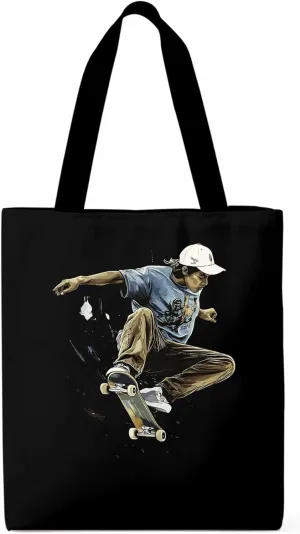 Canvas Tote Bag, Vintage Extreme Sports Skateboard Aesthetic Canvas Tote Handbags for Women Shoulder Bag,