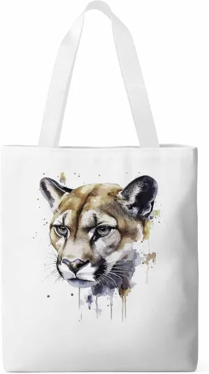 Canvas Tote Bag, Watercolor Ink Lions Aesthetic Canvas Tote Handbags for Women Shoulder Bag,