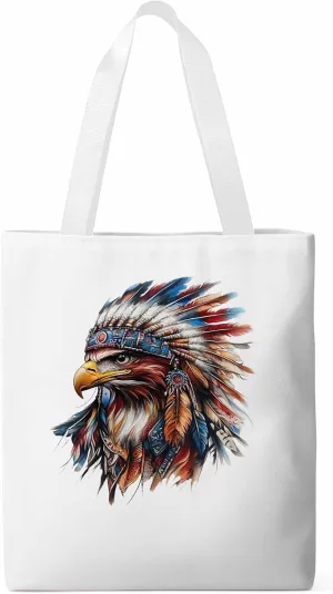 Canvas Tote Bag, Western Eagle Watercolor Aesthetic Canvas Tote Handbags for Women Shoulder Bag