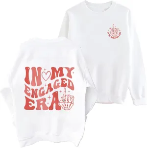 COLORFUL BLING Bride Sweatshirt For Women I Said Yes Engaged Gift Wedding Party Pullover Oversized Casual Crewneck Tops