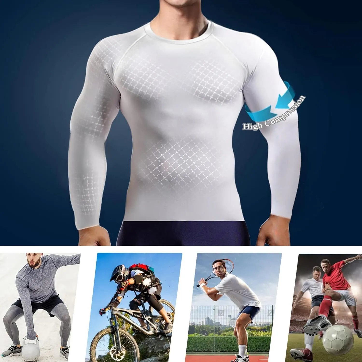 Compression Shirts Men 4/5 Pack Workout Shirts Athletic Undershirt Rash Guard Quick Drying T-Shirt for Sports