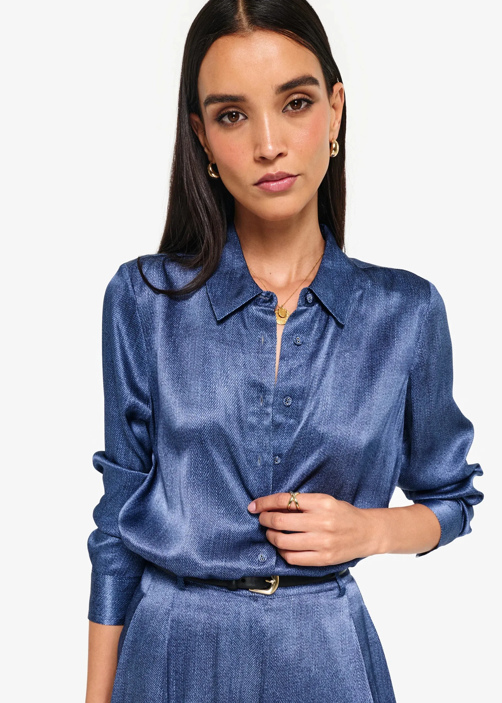 CROSBY SILK BLOUSE | RAW DENIM