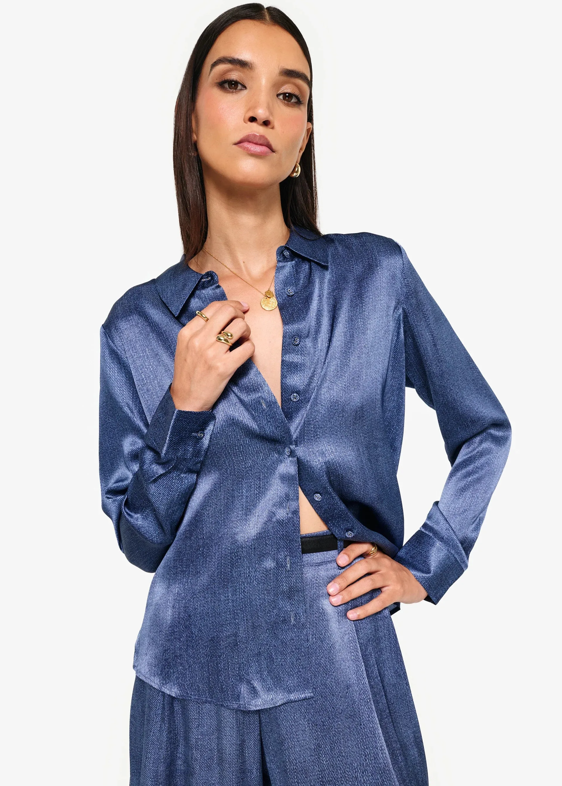 CROSBY SILK BLOUSE | RAW DENIM