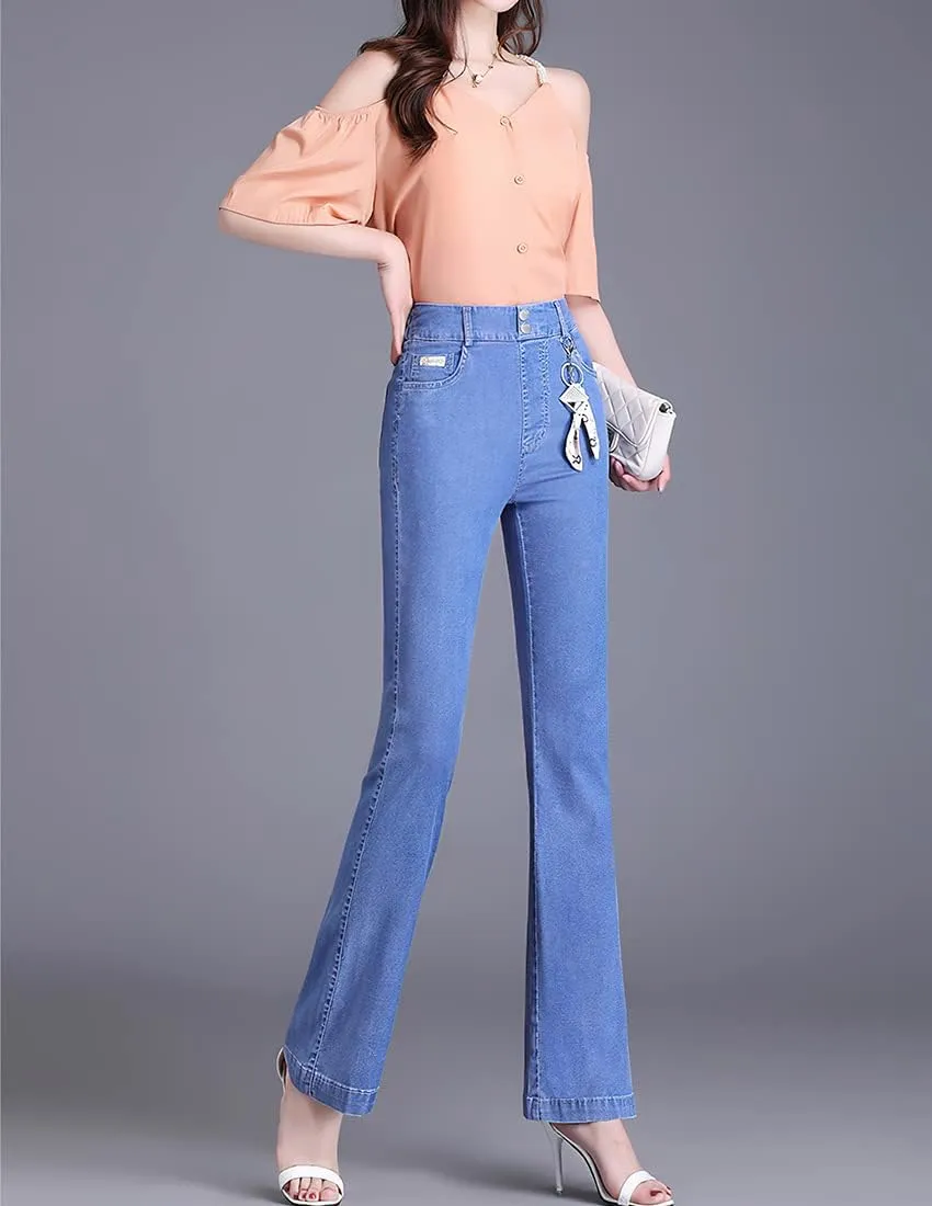 ebossy Women's Casual High Waist Korean Lyocell Harem Pants Cropped Trousers