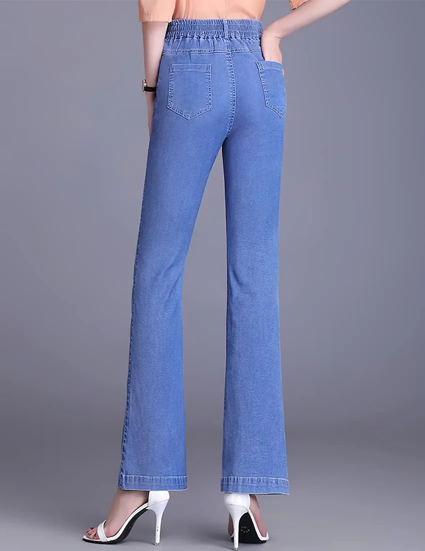 ebossy Women's Casual High Waist Korean Lyocell Harem Pants Cropped Trousers