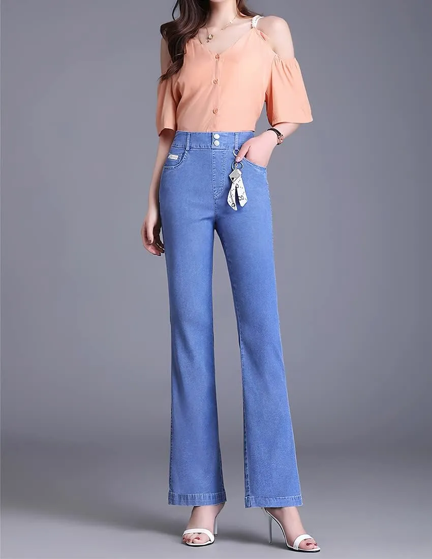 ebossy Women's Casual High Waist Korean Lyocell Harem Pants Cropped Trousers