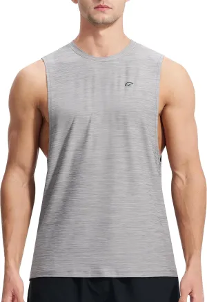 EZRUN Men's Tank Tops Swim Beach Sleeveless Shirt Quick Dry Gym Workout Stringer Muscle Tshirts Big and Tall