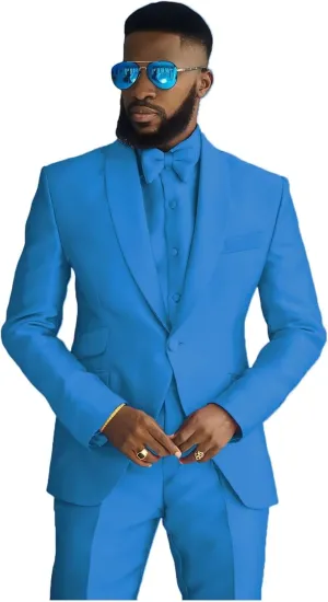 Fashion Satin Suits for Men Shawl Lapel Prom Tuxedos 2 Pcs Coat Trousers Regular Fit Blazer Pants for Evening Party