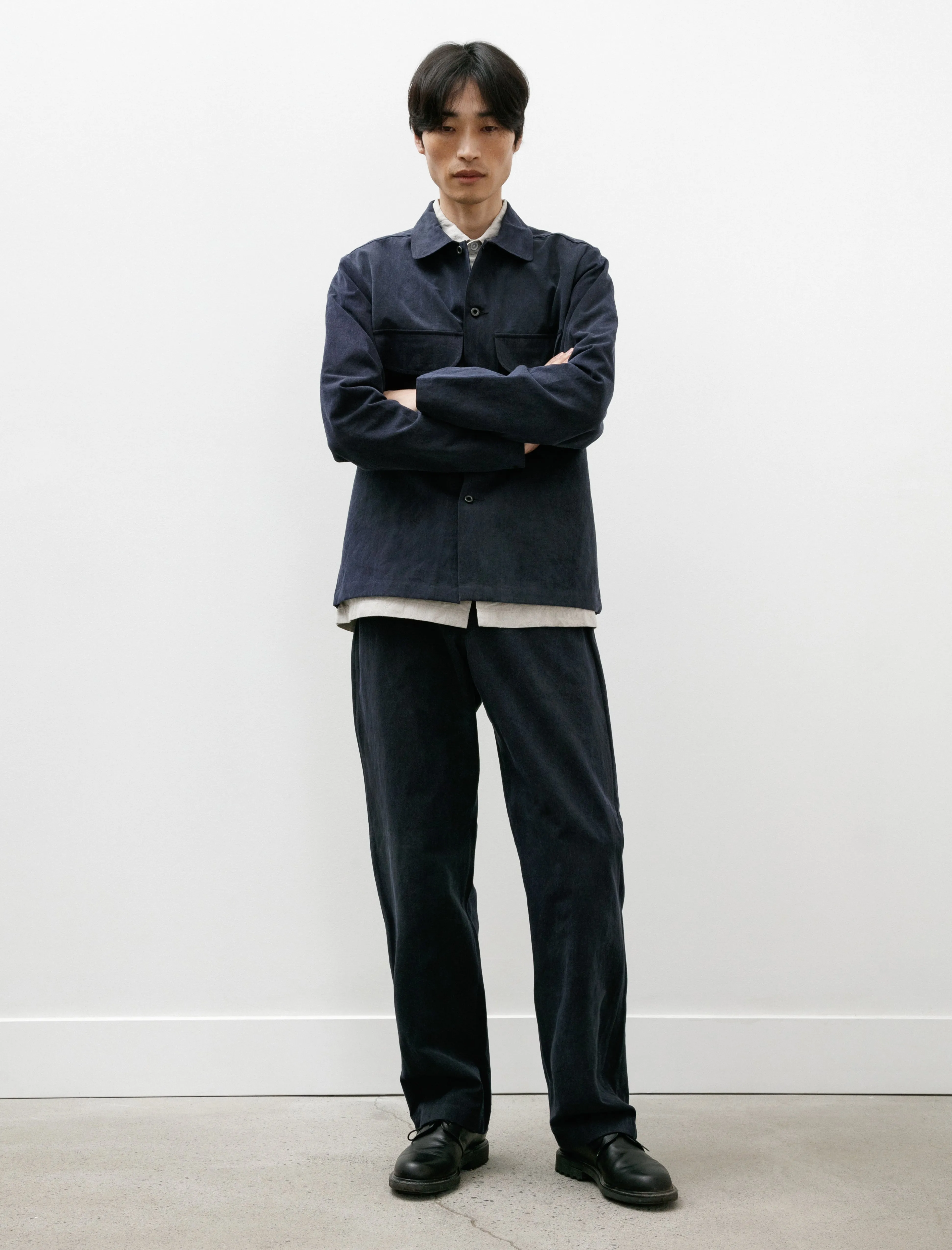 Field Shirt Organic Cotton Weathercloth Indigo Sumi Ink