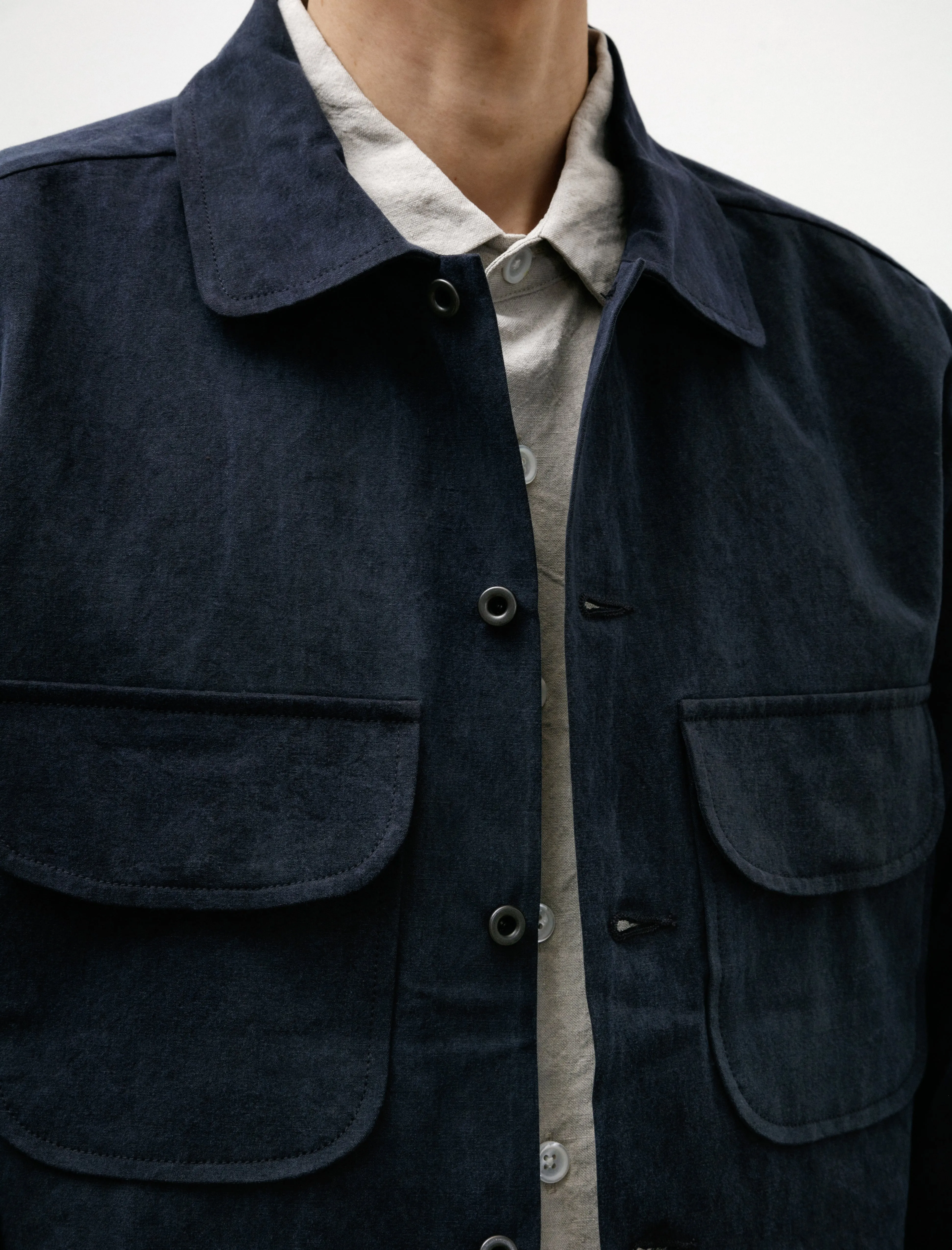Field Shirt Organic Cotton Weathercloth Indigo Sumi Ink