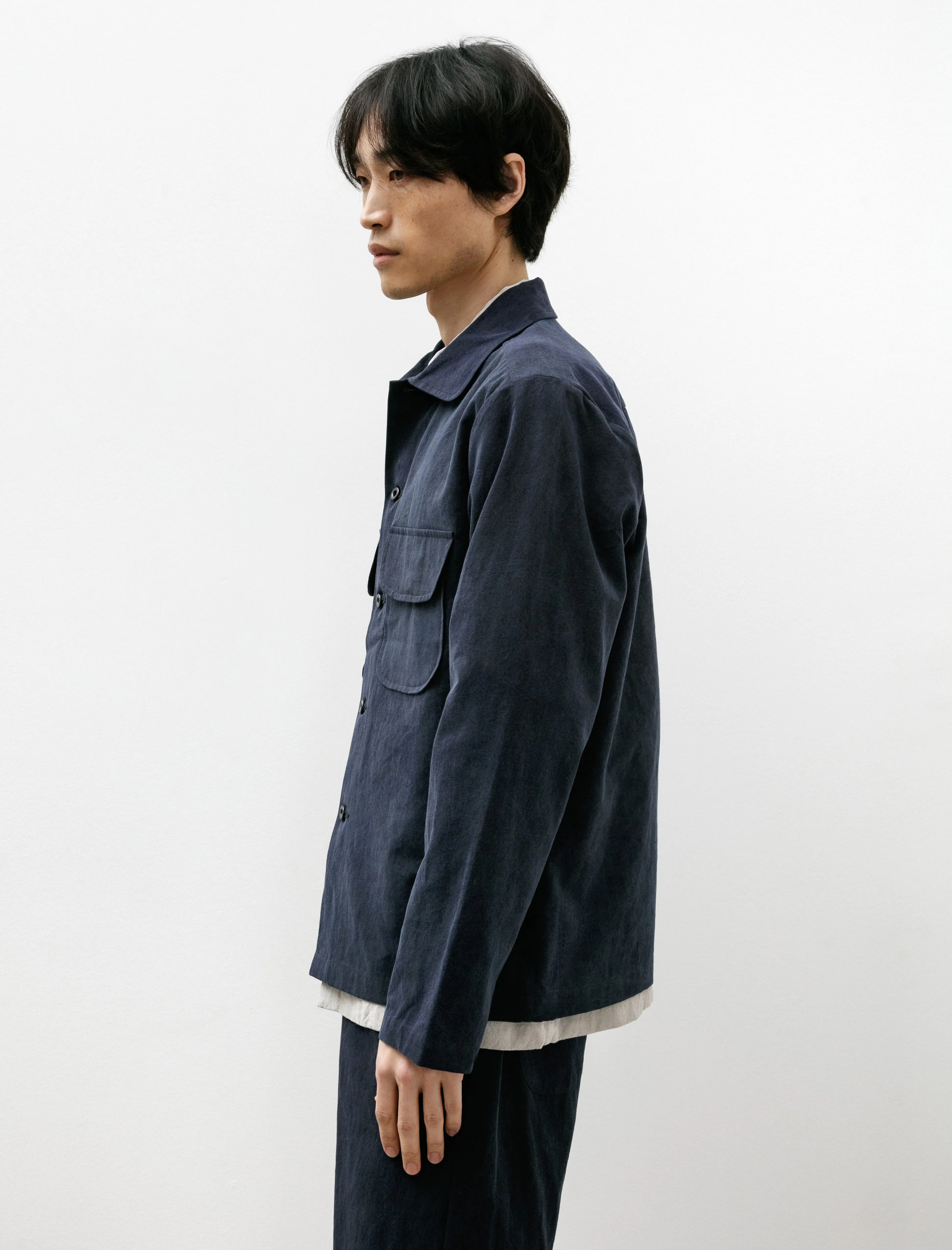 Field Shirt Organic Cotton Weathercloth Indigo Sumi Ink