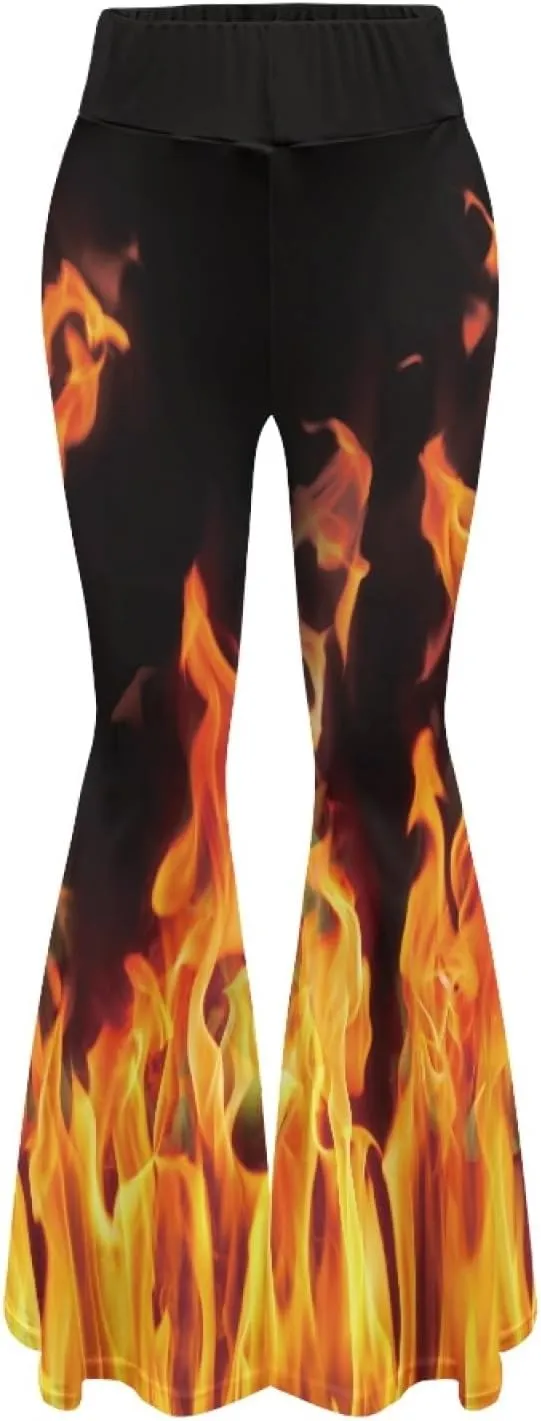 Forchrinse Music Piano Flared Pants for Women Wide Leg Pants Stretchy Yoga Leggings Bootcut Causal Pazallo Pants,XS-2XL