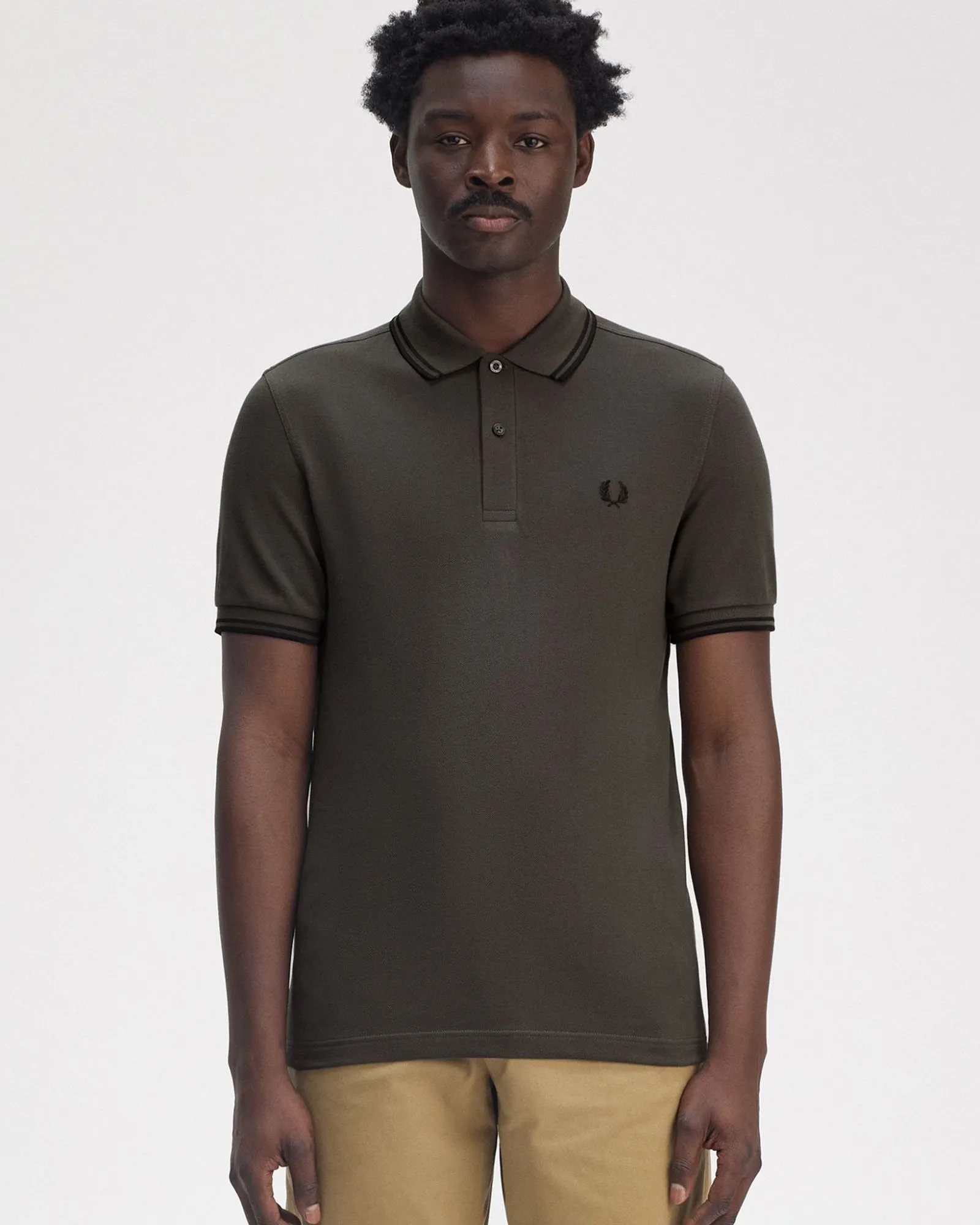 Fred Perry Twin Tipped Polo Shirt - Field Green / Black