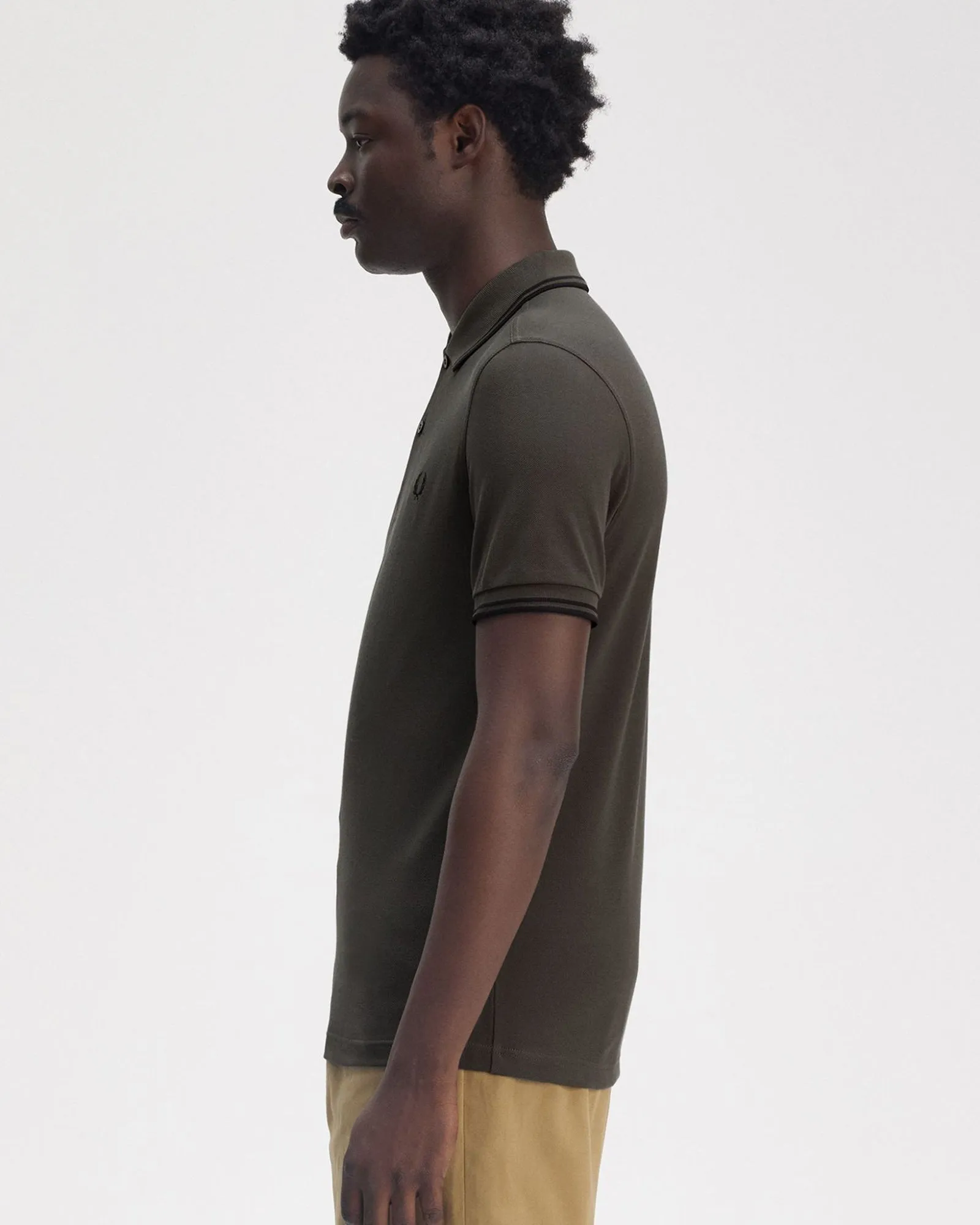 Fred Perry Twin Tipped Polo Shirt - Field Green / Black