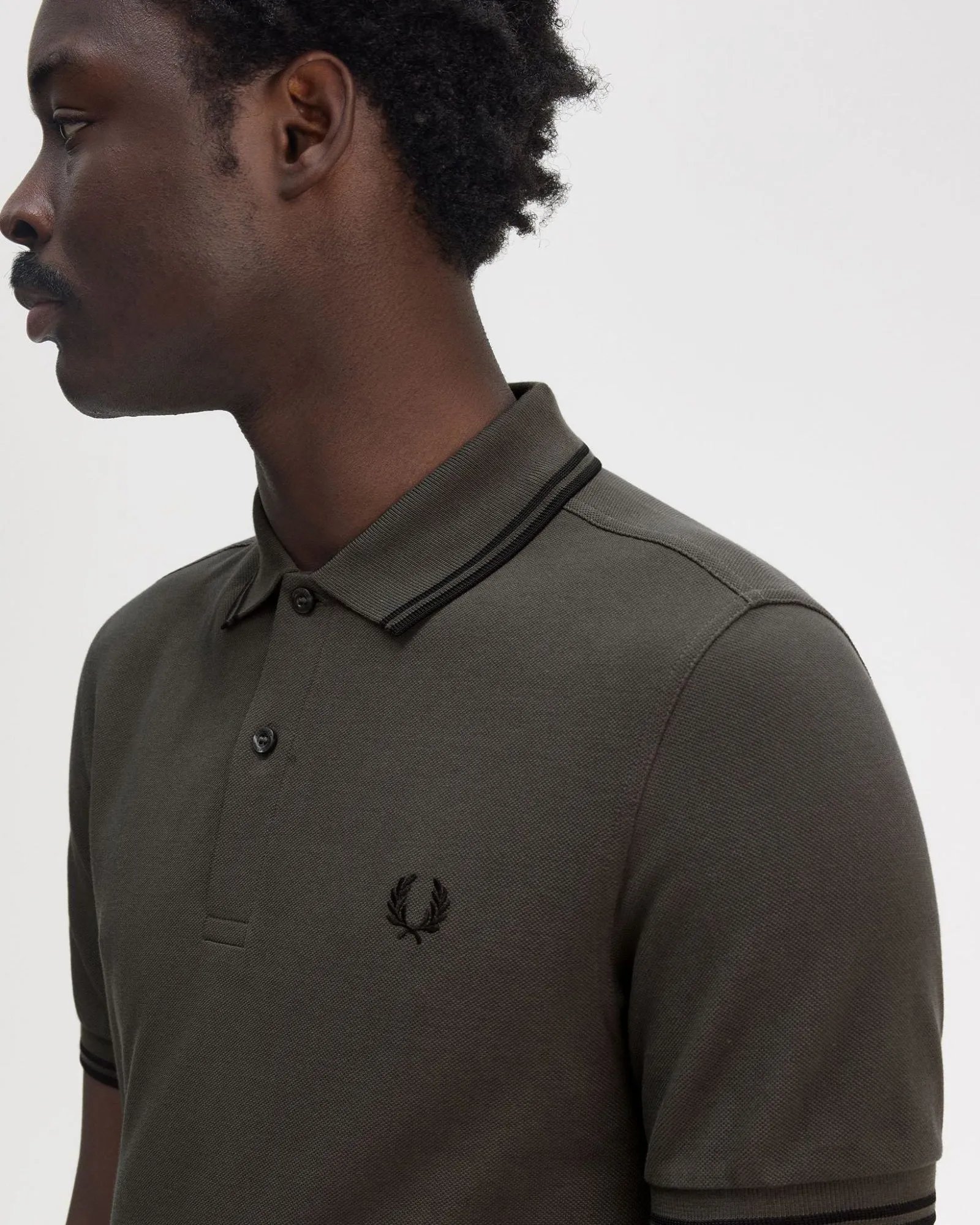 Fred Perry Twin Tipped Polo Shirt - Field Green / Black