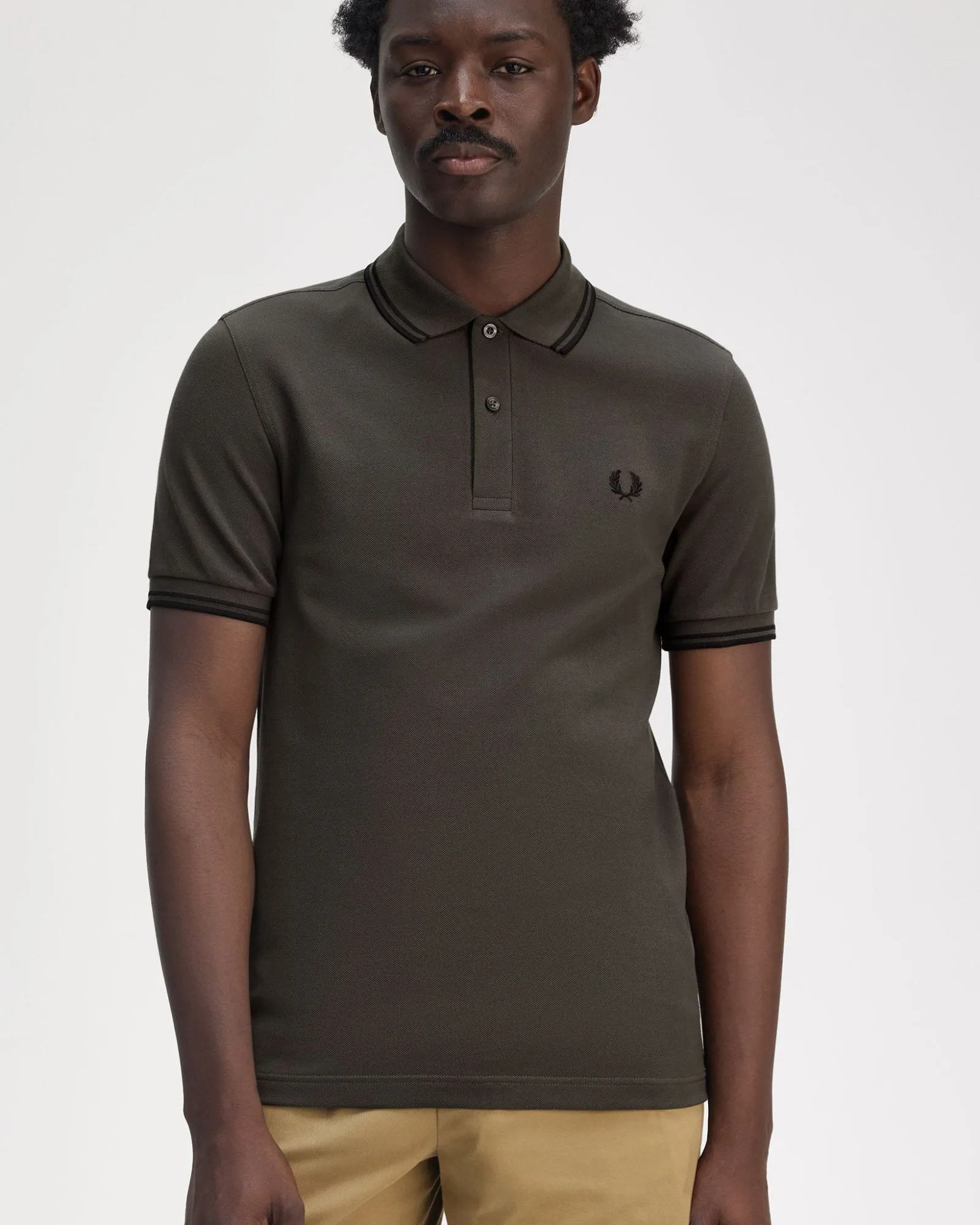 Fred Perry Twin Tipped Polo Shirt - Field Green / Black