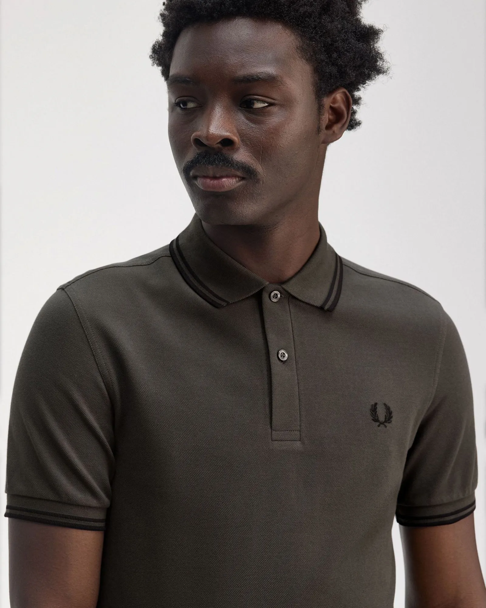 Fred Perry Twin Tipped Polo Shirt - Field Green / Black