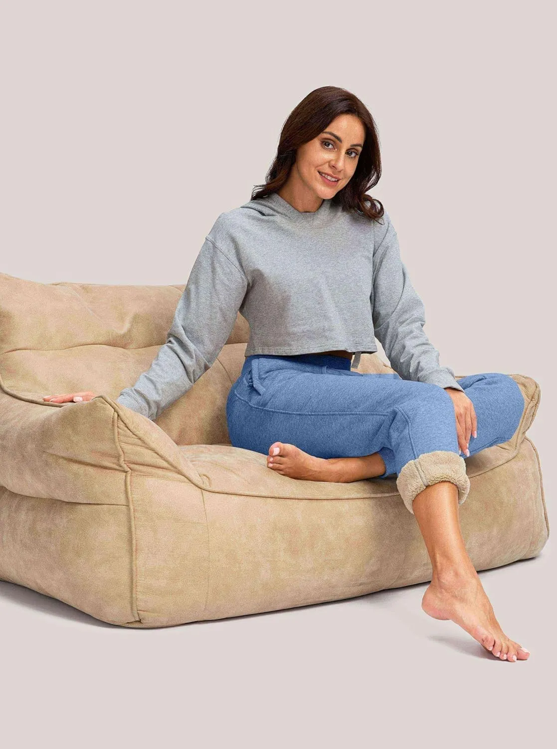 G Gradual Women's Sherpa Fleece Lined Pants with Zipper Pockets Winter Warm Joggers High Waisted Fleece Sweatpants