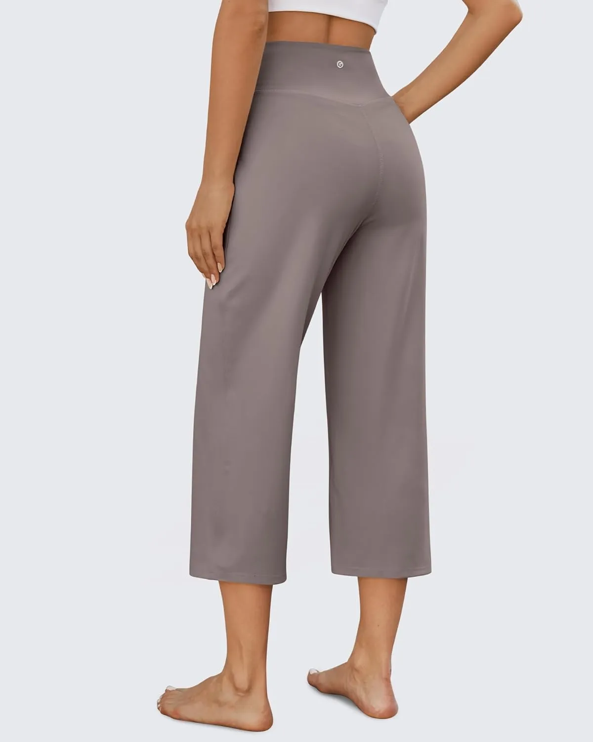 G4Free Wide Leg Capris Yoga Pants for Women with Pockets Summer High Waist Dress Pants for Workout Casual Pants 21"