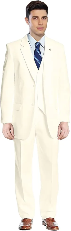 GATMSTZ Men's Notch Lapel 3 Pieces Wedding Suit Big and Tall Tuxedo Vest Pants