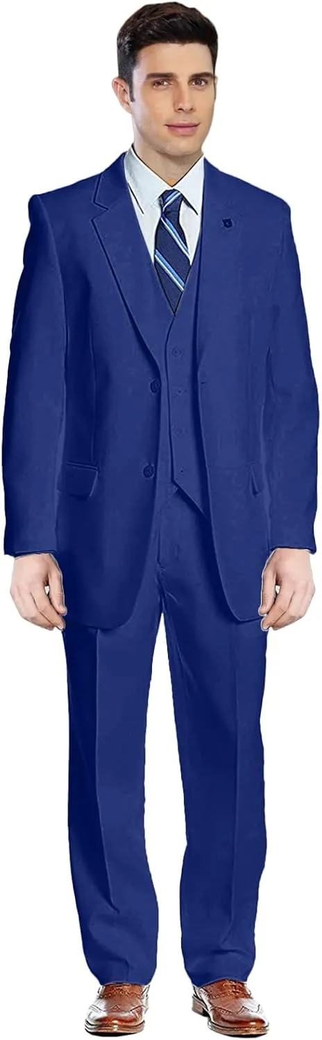 GATMSTZ Men's Notch Lapel 3 Pieces Wedding Suit Big and Tall Tuxedo Vest Pants