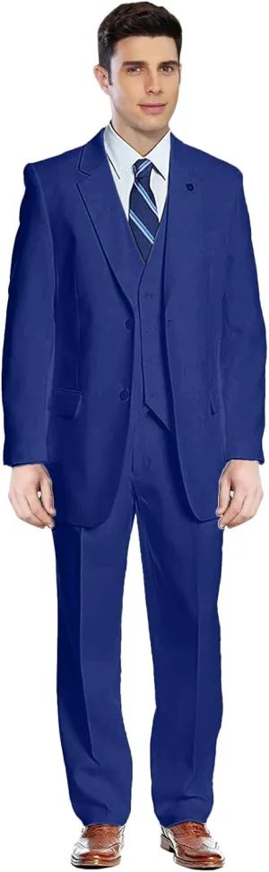 GATMSTZ Men's Notch Lapel 3 Pieces Wedding Suit Big and Tall Tuxedo Vest Pants