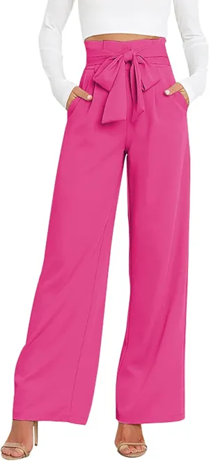 GUOLEZEEV High Waist Wide Leg Pants for Women Business Casual Outfits Dress Pants