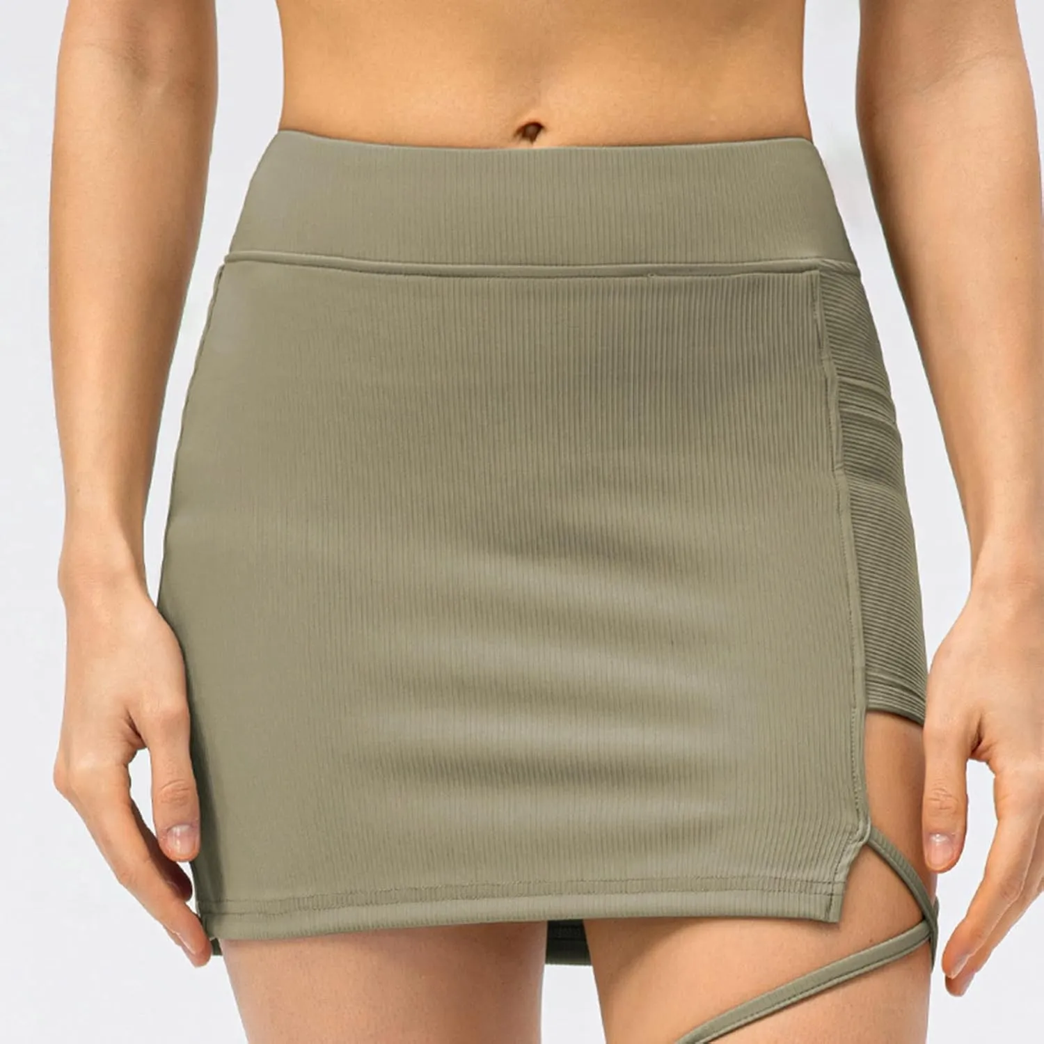 High Waisted Skirts for Women,Side Drawstring Stretchy Wrap Golf Skirts with Shorts,Dressy Going Out Skirt Outfits