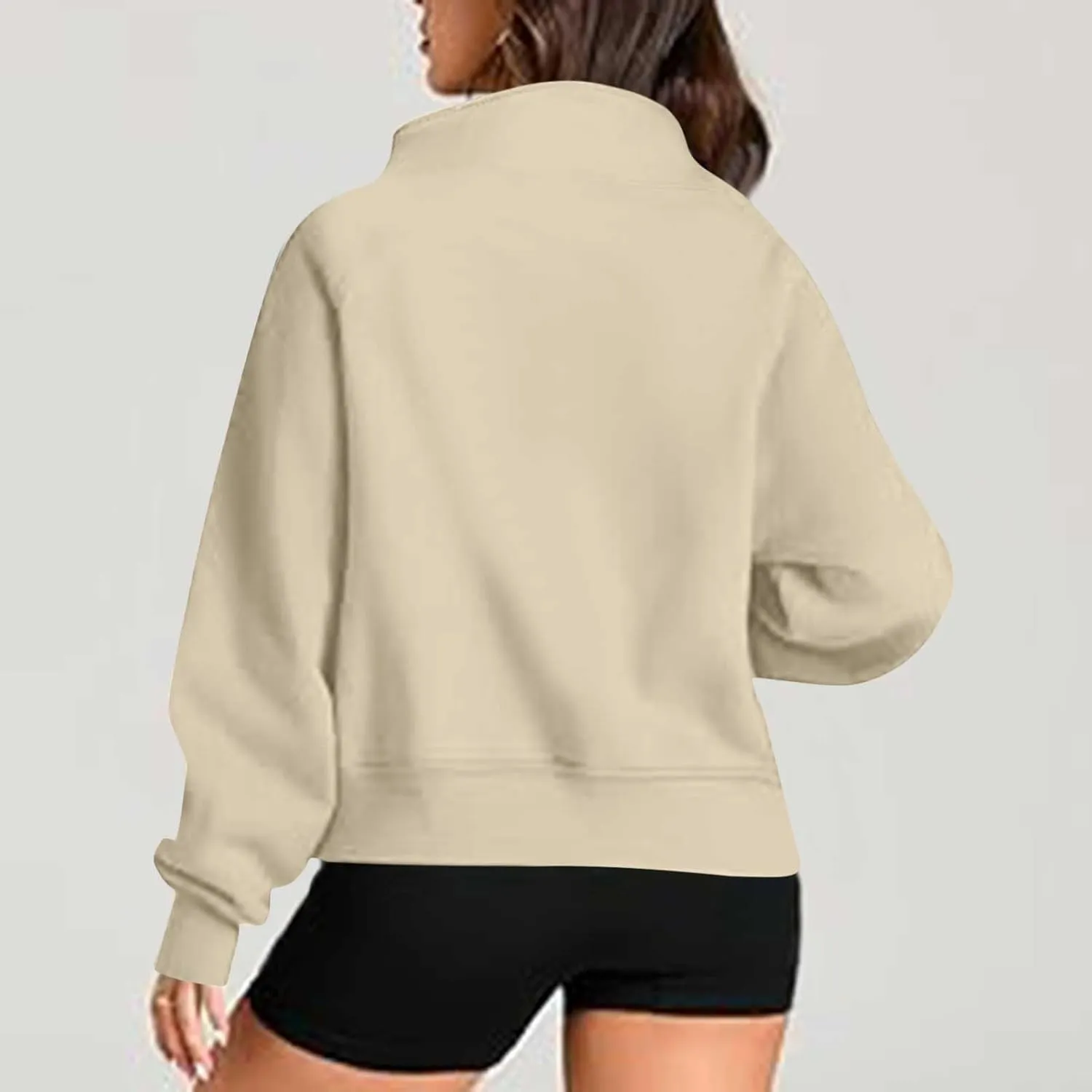 Hoodies for Women Crop Zip Up Sweatshirts Casual Loose Fit Pullover Womens Fashion Vacation Party Tops Thumb Hole